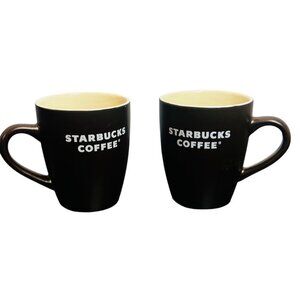 Pair of Starbucks coffee mugs, circa 2008, 12 oz, dishwasher safe